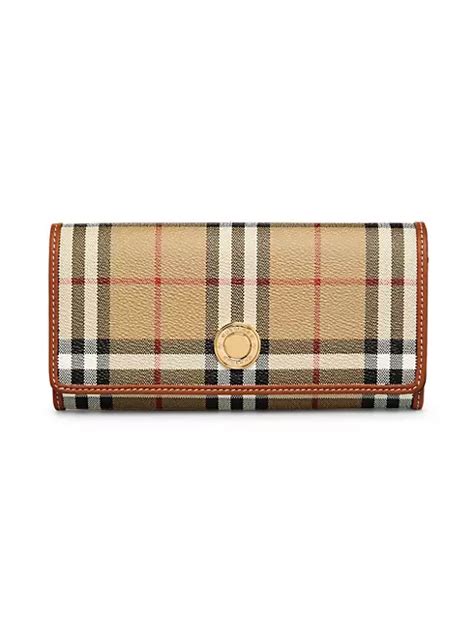 Burberry Halton Vintage Check & Leather Continental Wallet